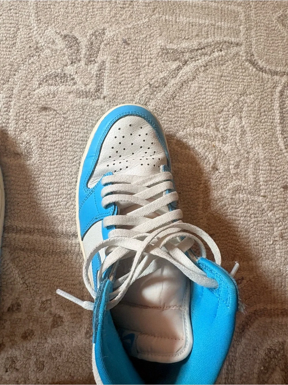 Jordan High-Top Sneakers in Bright Blue and White